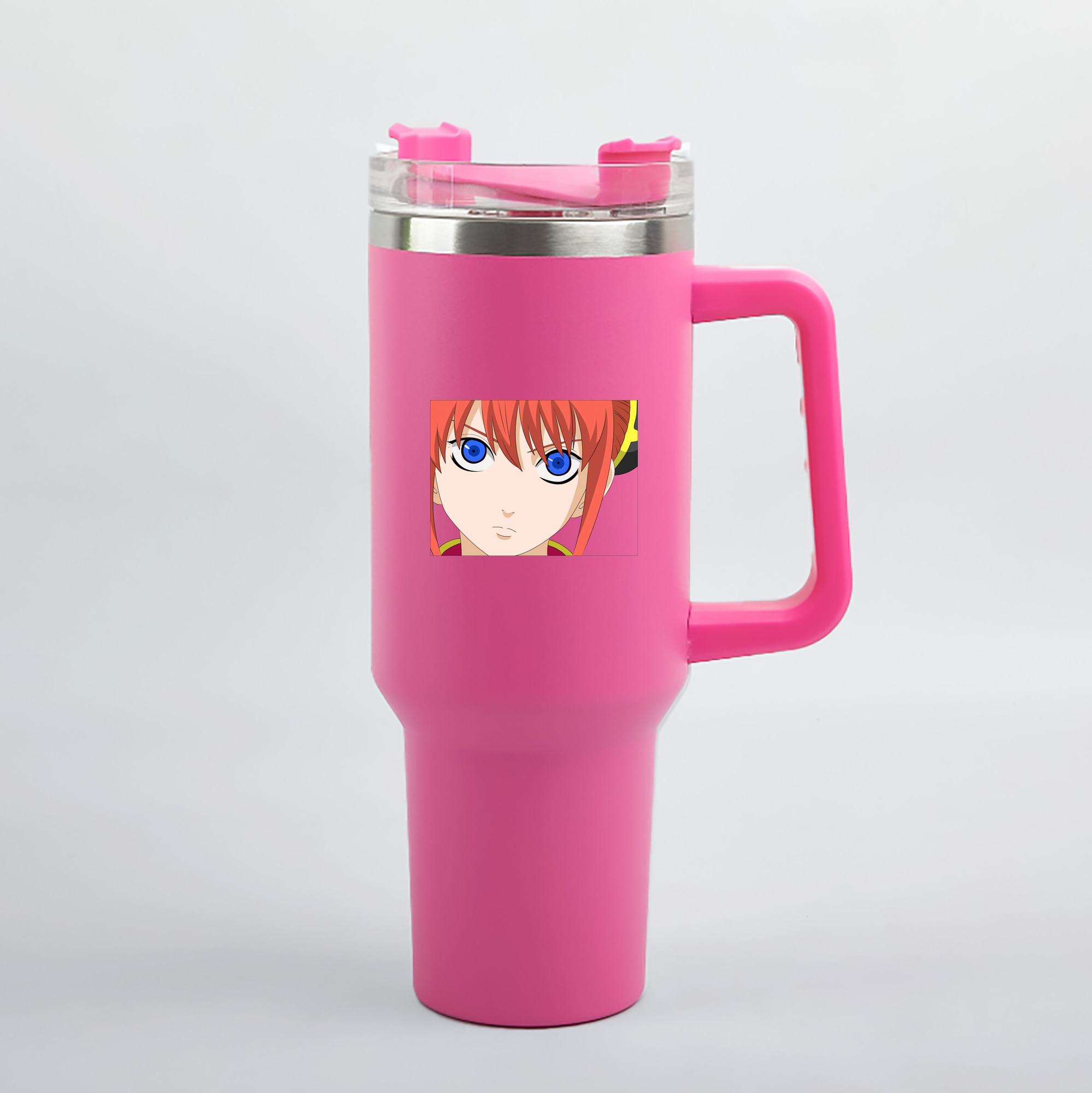 （画像用） ぎんたま 坂田銀時（さかたぎんとき） 神楽 志村新八（しむら しんぱち） GINTAMA Sakata Gintoki Kagura Shimura Shinpachi 1200mL車用タンブラー（カラープリント）